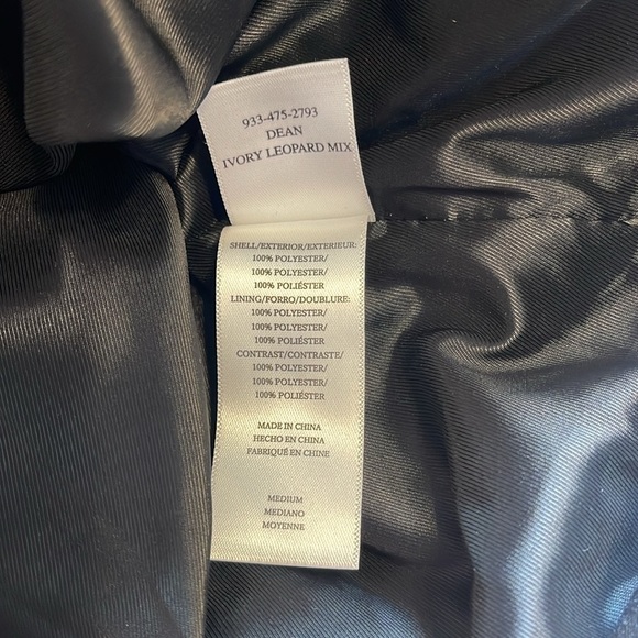 Rails Dean Fuzzy Ivory Sherpa Leopard Print Mix Trim Full Zip Jacket Size Medium - Picture 7 of 10